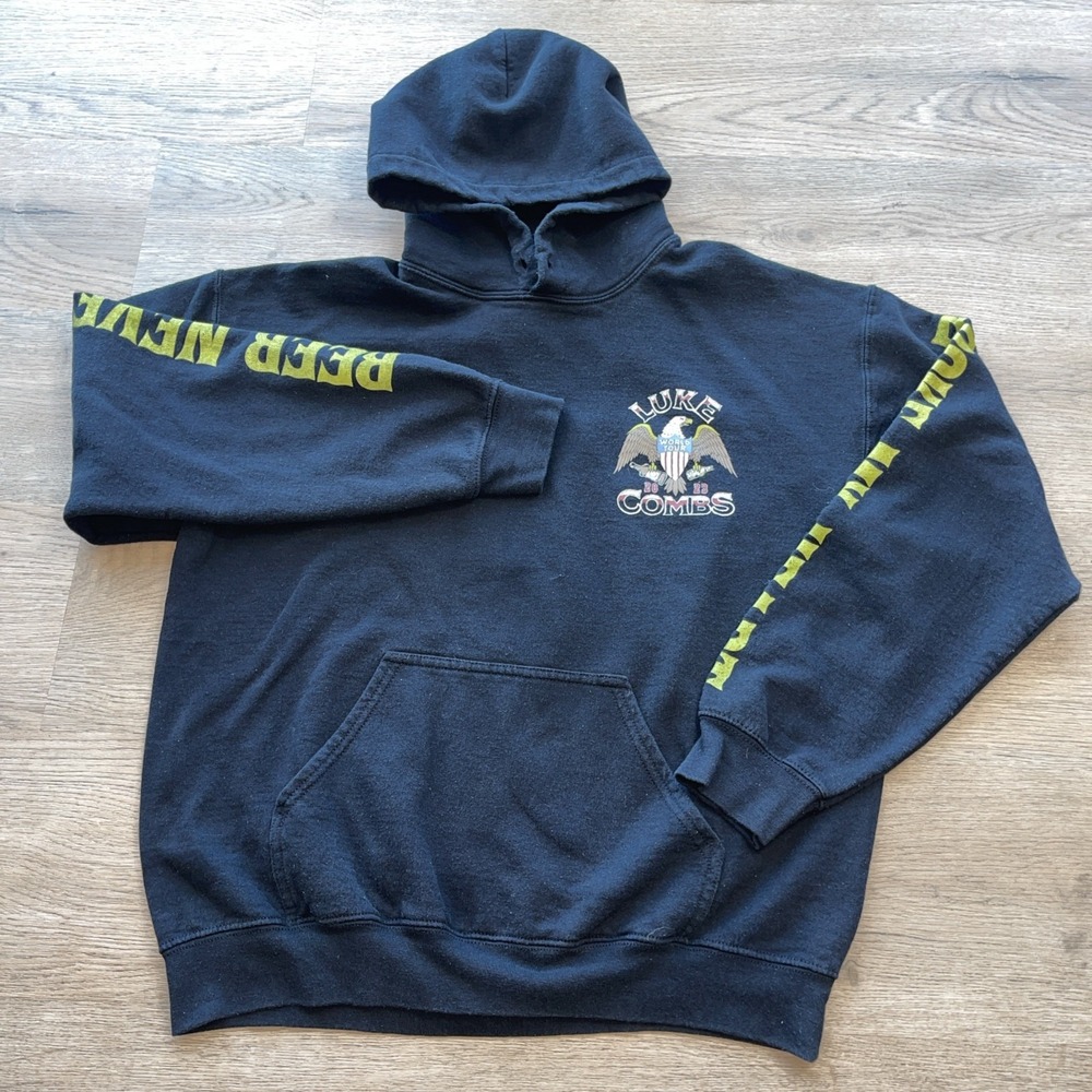 Luke Combs Hoodie Adult XL Concert Tour 2023Growin Up Gettin Old Sweatshirt Men